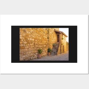 Buildings in San Quirico D'Orcia Posters and Art